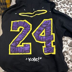 Black Hoodie with Purple and Yellow 24 Graphic